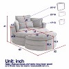 VYNXARIA Swivel Accent Barrel Modern Grey Sofa Lounge Club Big Round Chair with Storage Ottoman chenille Fabric for Living Room Hotel with 4 Pillows - 4 of 4