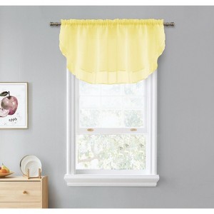Kate Aurora Living Double Layered Sheer Rod Pocket Ascot Window Valances - 1 of 4