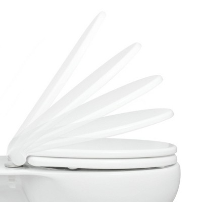 White Round Comfort Fit Plastic Toilet Seat with Slow Close