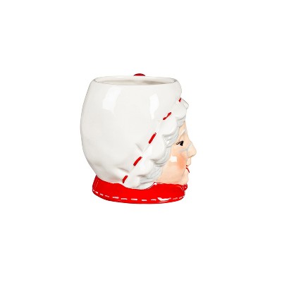 Evergreen Ceramic Cup, 20 OZ, Shaped Mrs. Santa