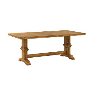 South Hill Farmhouse Extendable Trestle Base Dining Table - Bark - Inspire Q, Brown