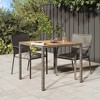 vidaXL Garden Dining Table Black 35.4" x 35.4" x 29.5" Poly rattan - 2 of 4