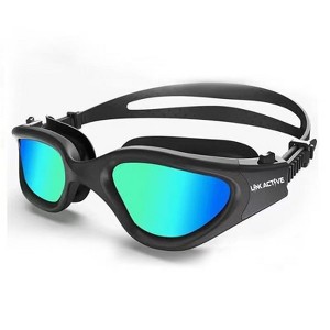 Link Active Wide View Swim Goggles Polarized UV Protection Open Waters Indoor Outdoor Pool Anti Fog For Adults - 1 of 4