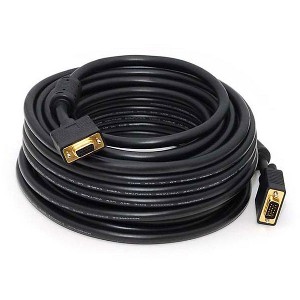 Monoprice Super VGA Cable - 50 Feet - Black | Male to Female With Ferrites For In-Wall Installation | Gold Plated, CL2 Rated - 1 of 3