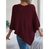 Women's Fall Fashion Casual Sweaters Casual Solid Tops Cable Knit Lapel V-Neck Sweater Short Sleeve Pullover Sweaters - 2 of 4