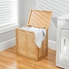mDesign Bamboo Wood Foldable Laundry Basket Storage Organizer - Natural - 2 of 4