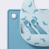 Silicone Bib and Utensil Feeding Set - 4pc - Blue - Cloud Island™ - 3 of 4