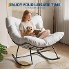 Oversized Rocking Chair with Sturdy Metal Frame,Patio Rattan Egg Rocker for Balcony - 2 of 4