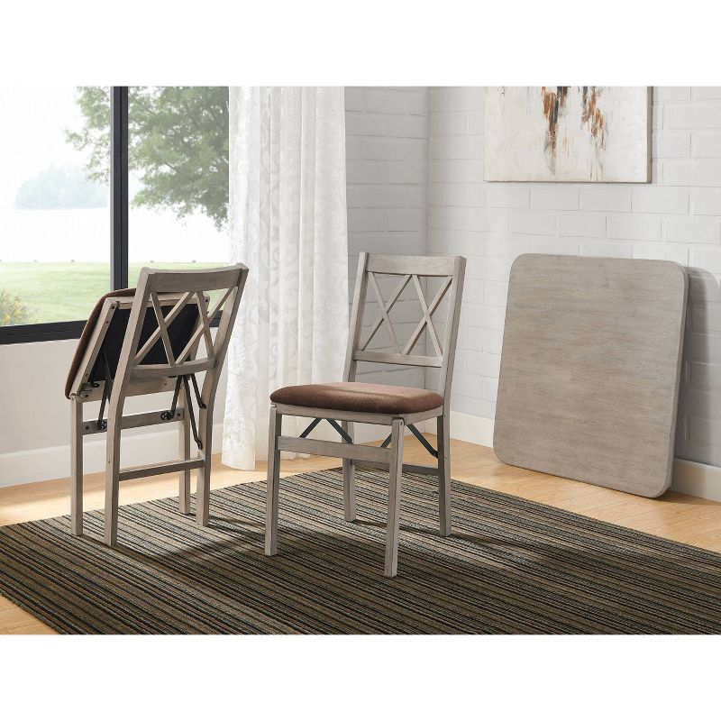 Stakmore Set of 2 Folding Chairs Driftwood Finish, 3 of 4