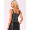 Allegra K Women's Sequin Sparkly Glitter Sleeveless Camisole Corset Tank Top - image 4 of 4