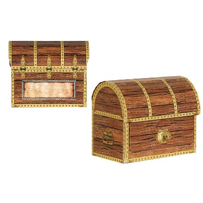 Beistle 3 1/2" x 4 1/4" Pirate Treasure Chest Favor Box; 12/Pack 50368