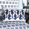 RightSide Designs Indigo Series Seahorse Pattern Embroidered Indoor/Outdoor Throw Pillow - 4 of 4