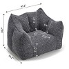 Chenille Lazy Sofa Chair with Foam Filling and Armrests, Square Bean Bag for Reading and Gaming, Lightweight Indoor Seat-Baofuwish - 4 of 4