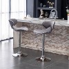 Roundhill Furniture Masaccio Velvet Upholstered Adjustable Swivel Barstool, Gray, Set of 2 - 4 of 4