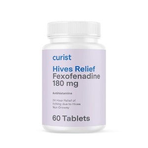 Curist Hives Relief Fexofenadine Hydrochloride 180 mg - 60 Tablets - 24 HR Hives Treatment & Itch Relief - Itchy Skin Treatment Hives Allergy Medicine - 1 of 4