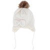 CTM Girl's One Size Fits Most Knit Winter Beanie with Pom Bow and Ear Flaps - 4 of 4