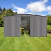 New Outdoor Storage Shed Has Two Functions: Metal Shed And Firewood Shed 13 ft¡Á11 ft , More Suitable For Winter , Grey - 4 of 4