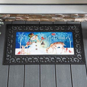 Evergreen Sweet Snowman and Friends Sassafras Indoor Outdoor Switch Doormat 1'10"x10" Multicolored - 1 of 4