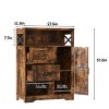 Farmhouse Storage Cabinet with 2 Drawers & Adjustable Shelves - 2 of 4