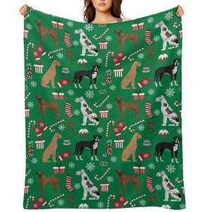 Great Dane Dogs Christmas Christmas Throw Blanket Soft Fleece Christmas Blanket Cozy Flannel Throw for Couch Bed 30x40 inches - 1 of 1