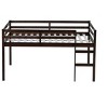 NicBex Twin/Full Solid Rubber Wood Loft Bed with Ladder & Strengthened Slats,Modern Bed Frame for Kids Room,Bedroom - 4 of 4