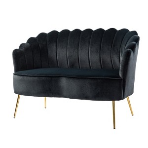 Savier 50.2" Contemporary Velvet Living Room and Bedroom Tufted Loveseat | KARAT HOME - 1 of 4