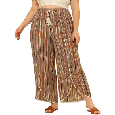 Agnes Orinda Plus Size Jeans For Women Wide Leg Baggy Washed Stretch...