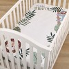 NoJo Jungle Paradise Mini & Mighty Green, Gray and White Lion, Sloth, and Leopard 100% Cotton Photo Op Fitted Crib Sheet - 3 of 4