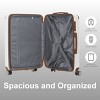Syemin Luggage Lightweight 3 PCS Premium Abs Luggage Set Suitcase Set with Silent Spinner Wheels Carry on Luggage, Brown, 20.87"*11.81"*30.31" - 4 of 4