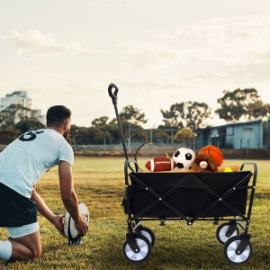 Whisen Minimeetall Strap Collapsible Foldable Wagon Cart with Strapping System, Utility Wagon Grocery Cart, Supports 225lbs - 1 of 4