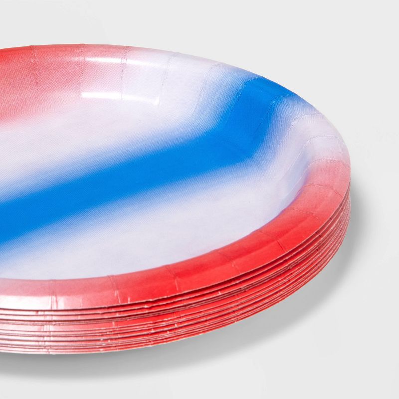 20ct 8.5&#34; Paper Dinner Plate Ombre Red White &#38; Blue - Sun Squad&#8482;, 3 of 4