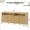 Coolmee 65.8 Inch Fluted Sideboard Buffet Cabinet with 4 Doors, Kitchen Storage Cabinet, Wood Sideboard for Dining Room, Living Room, Entryway - 2 of 4