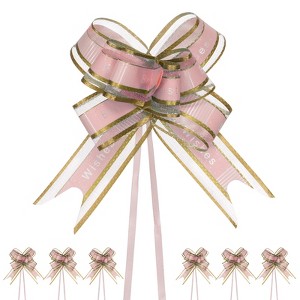Unique Bargains Plastic Gold Edge Satin Multipurpose Ribbon Pull Bows 20 Pcs - 1 of 4