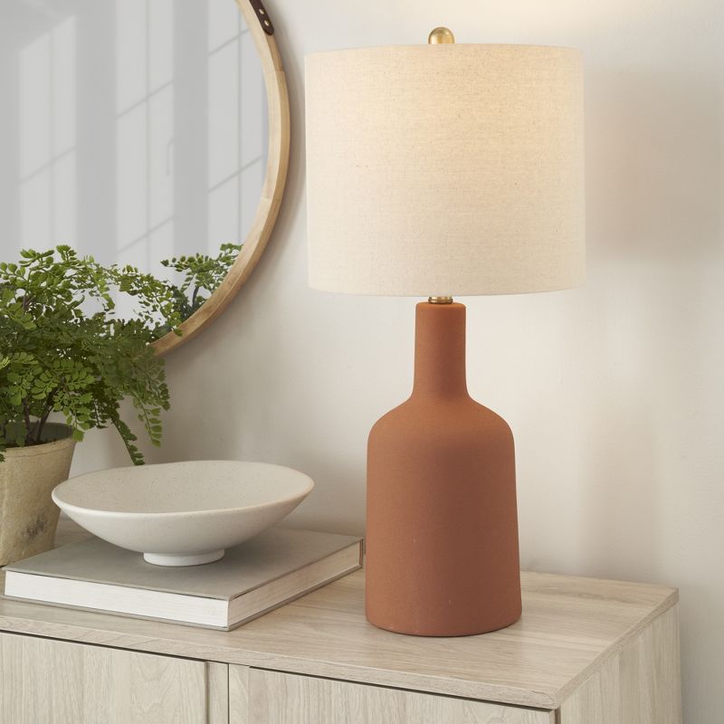 22" Terracotta Ceramic Table Lamp - Nourison, 4 of 8