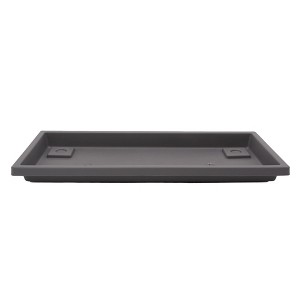 The HC Companies Venetian Rectangular Plant Tray, Plastic Drip Saucer, Warm Gray - 1 of 4