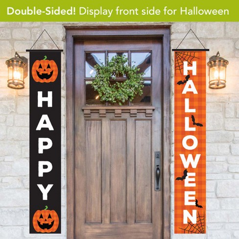 Halloween Christmas Reversible Door Banner 72