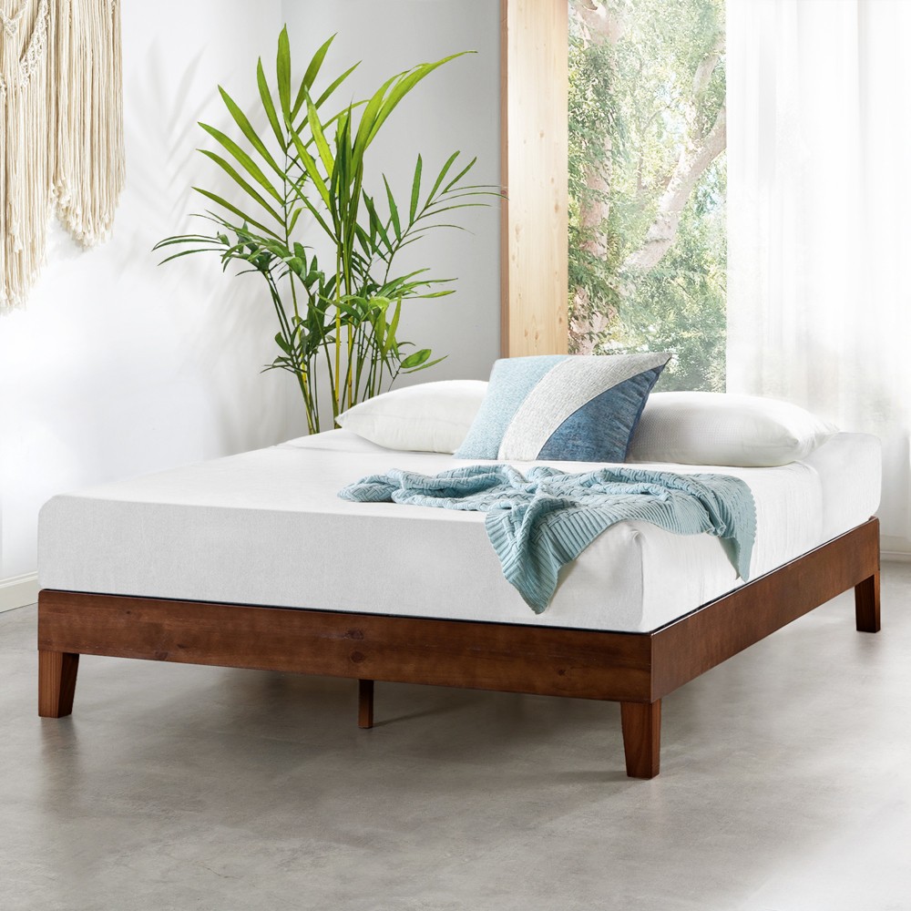 Photos - Bed Frame Queen 12" Naturalista Grand Solid Wood Premium Platform Bed Espresso - Mel
