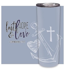 Elanze Designs Faith Hope Love Anchor Dusty Lavender 20 ounce Stainless Steel Travel Tumbler - 1 of 4