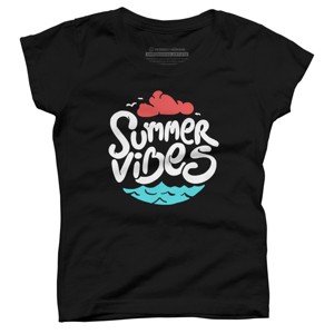 Girl's Design By Humans Ocean Summer Vibes By sebiondbh T-Shirt - 1 of 2