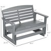 Aghana Digitals Light Gray HDPE 2-Person Patio Glider Bench with Slatted Seat, 0-45° Rocking, - 3 of 4