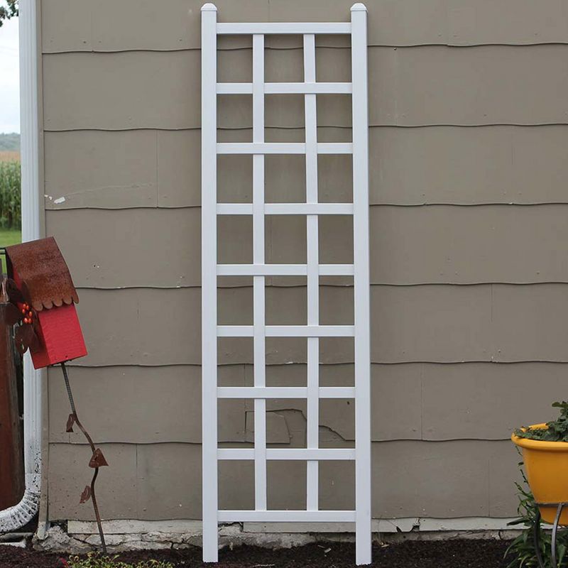 Dura-Trel Providence 22 by 75 Inch Indoor Outdoor Garden Trellis Plant Support for Vines and Climbing Plants, Flowers, and Vegetables, White, 5 of 7