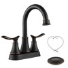 Oil Rubbed Bronze 2-Handle Faucet for Bathroom Vanity, 4-Inch, with Pop-up Drain and Hoses - image 3 of 4