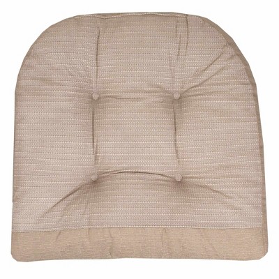 Rocking Chair Cushion 2 Piece Tufted Non Slip Set of Upper and Lower Cushions, Taupe