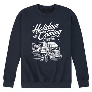 Men's - Coca Cola - Holidays are Coming Truck Graphic Fleece Sweatshirt - 1 of 4