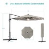 Sonkuki 11FT Round Offset Outdoor Patio Solar LED Cantilever Umbrella Aluminium Pole, 360° Rotation and Canopy Angle Adjustment - 3 of 4