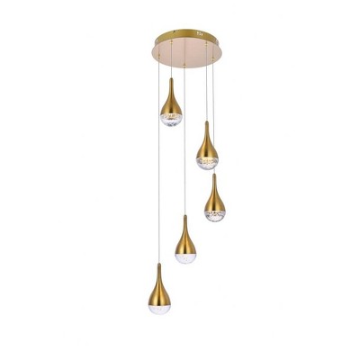 Elegant Lighting Amherst 5 - Light Pendant in  Satin Gold