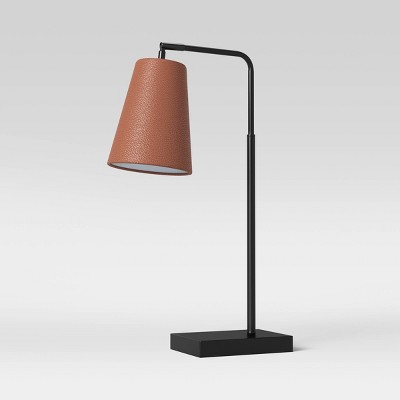 Covington Faux Leather Task Lamp Brown (Includes LED Light Bulb) - Threshold™