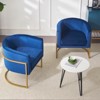 Racxily Upholstered velvet chair Gold metal bracket, medieval living room office tea room lounge chair - 2 of 4