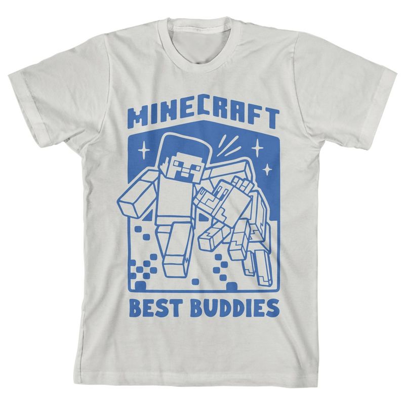 Minecraft Adventure Club Best Buddies Boy's White T-shirt, 1 of 4