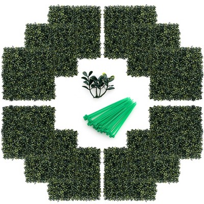 Costway 3PC Artificial Leaf Faux Ivy Privacy Fence Screen Expandable Retractable